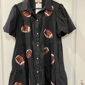 Peach Love Black Football Dress Size Large